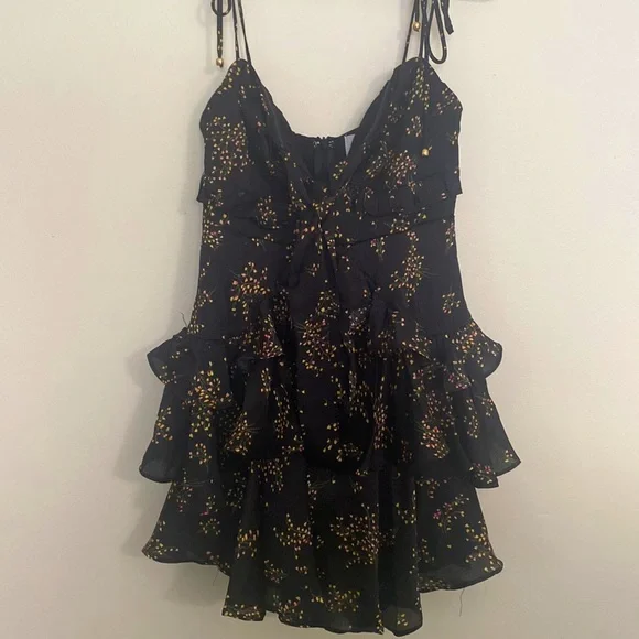 Black print mini dress - Picture 2 of 2